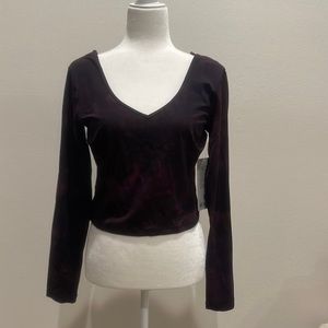 women’s Lululemon align long sleeve crop sz 10 purple/black/ burgundy tie dye